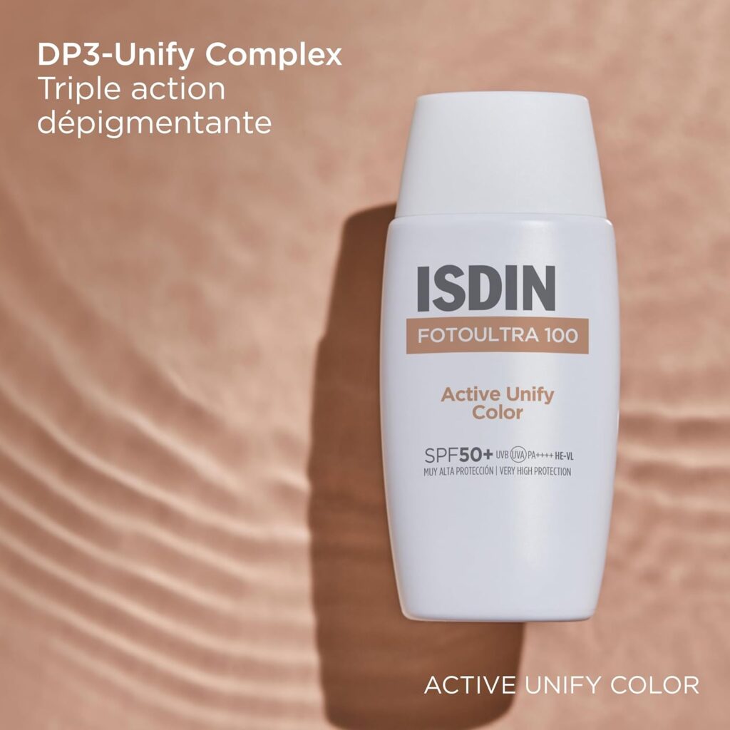 ضد آفتاب ضد لک ایزدین مدل اکتیو یونیفای رنگی با +SPF50 حجم 50 میل